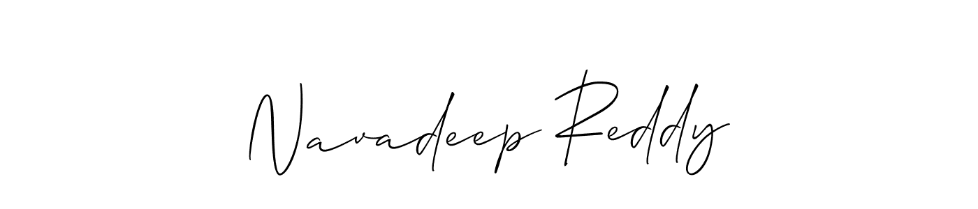 Make a short Navadeep Reddy signature style. Manage your documents anywhere anytime using Allison_Script. Create and add eSignatures, submit forms, share and send files easily. Navadeep Reddy signature style 2 images and pictures png