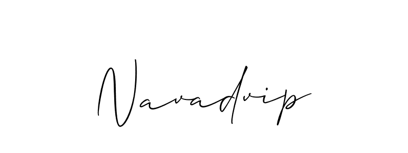 Create a beautiful signature design for name Navadvip. With this signature (Allison_Script) fonts, you can make a handwritten signature for free. Navadvip signature style 2 images and pictures png