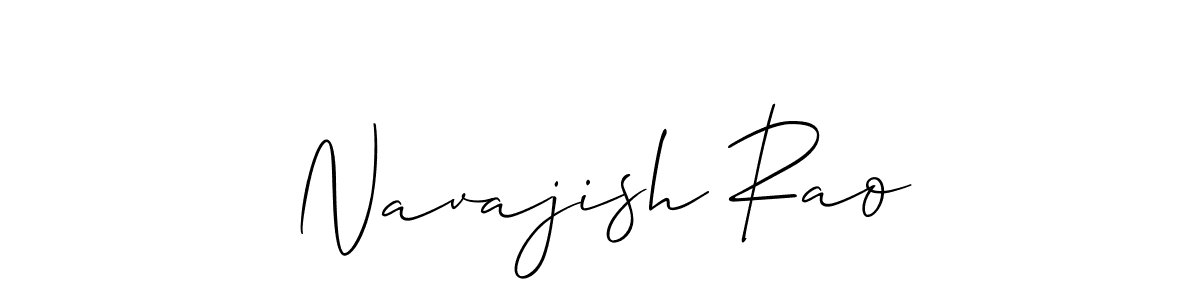 Make a beautiful signature design for name Navajish Rao. With this signature (Allison_Script) style, you can create a handwritten signature for free. Navajish Rao signature style 2 images and pictures png