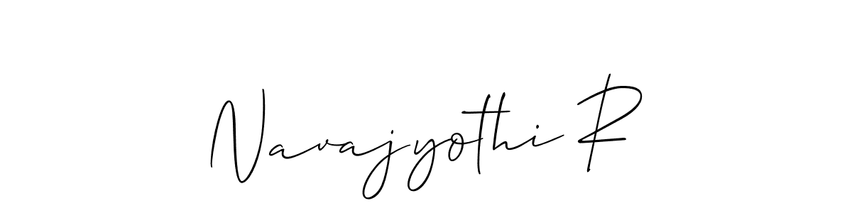 It looks lik you need a new signature style for name Navajyothi R. Design unique handwritten (Allison_Script) signature with our free signature maker in just a few clicks. Navajyothi R signature style 2 images and pictures png