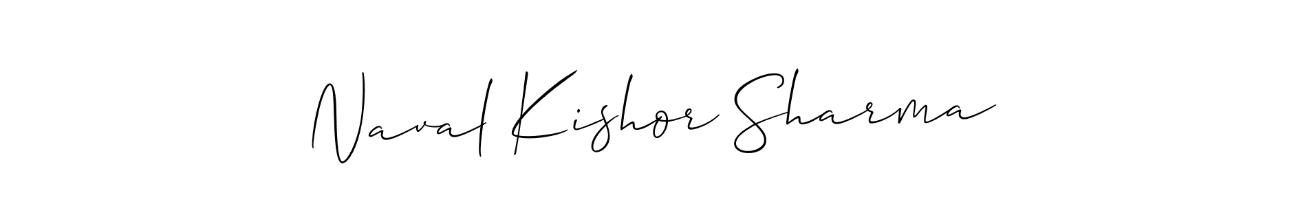 Make a beautiful signature design for name Naval Kishor Sharma. With this signature (Allison_Script) style, you can create a handwritten signature for free. Naval Kishor Sharma signature style 2 images and pictures png