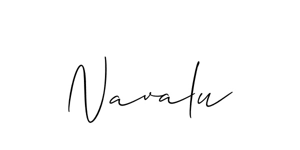 Design your own signature with our free online signature maker. With this signature software, you can create a handwritten (Allison_Script) signature for name Navalu. Navalu signature style 2 images and pictures png
