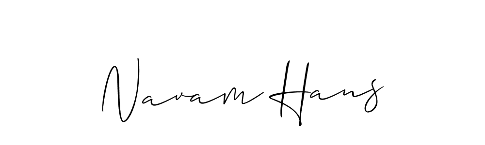 Design your own signature with our free online signature maker. With this signature software, you can create a handwritten (Allison_Script) signature for name Navam Hans. Navam Hans signature style 2 images and pictures png