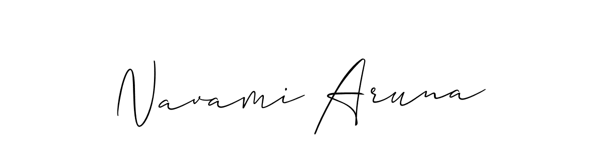 Also You can easily find your signature by using the search form. We will create Navami Aruna name handwritten signature images for you free of cost using Allison_Script sign style. Navami Aruna signature style 2 images and pictures png