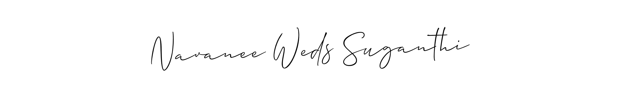 The best way (Allison_Script) to make a short signature is to pick only two or three words in your name. The name Navanee Weds Suganthi include a total of six letters. For converting this name. Navanee Weds Suganthi signature style 2 images and pictures png