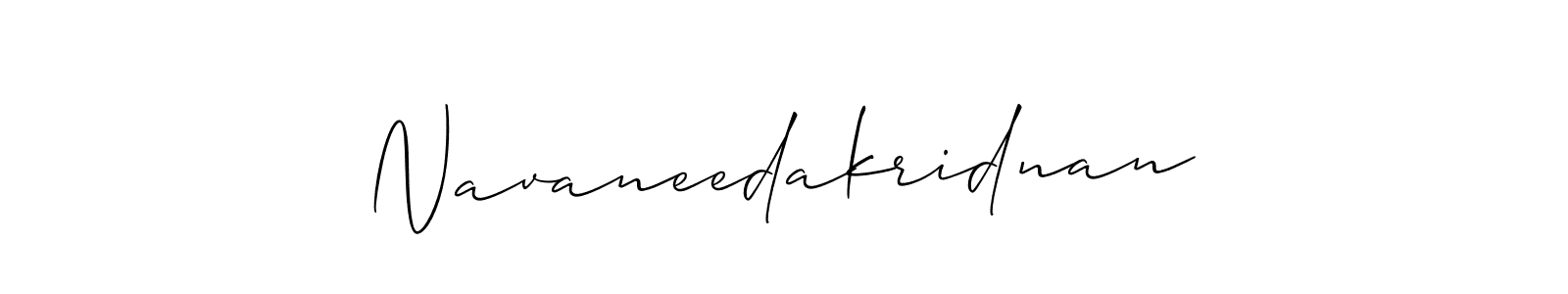 The best way (Allison_Script) to make a short signature is to pick only two or three words in your name. The name Navaneedakridnan include a total of six letters. For converting this name. Navaneedakridnan signature style 2 images and pictures png