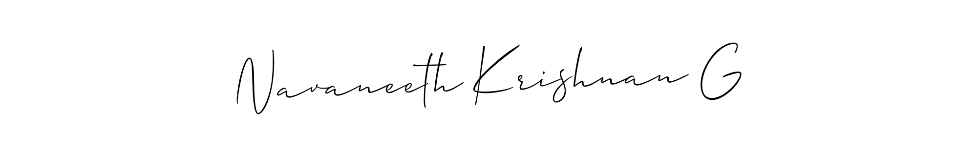 This is the best signature style for the Navaneeth Krishnan G name. Also you like these signature font (Allison_Script). Mix name signature. Navaneeth Krishnan G signature style 2 images and pictures png