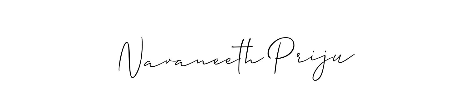 Also You can easily find your signature by using the search form. We will create Navaneeth Priju name handwritten signature images for you free of cost using Allison_Script sign style. Navaneeth Priju signature style 2 images and pictures png