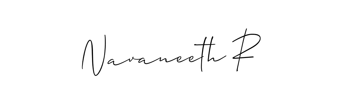 if you are searching for the best signature style for your name Navaneeth R. so please give up your signature search. here we have designed multiple signature styles  using Allison_Script. Navaneeth R signature style 2 images and pictures png