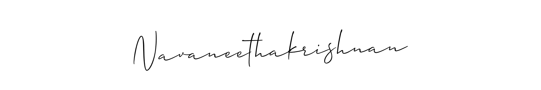 How to make Navaneethakrishnan signature? Allison_Script is a professional autograph style. Create handwritten signature for Navaneethakrishnan name. Navaneethakrishnan signature style 2 images and pictures png