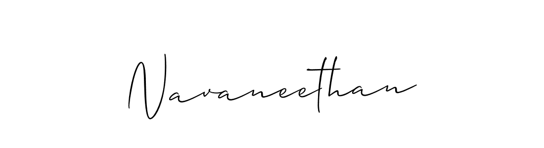 Create a beautiful signature design for name Navaneethan. With this signature (Allison_Script) fonts, you can make a handwritten signature for free. Navaneethan signature style 2 images and pictures png