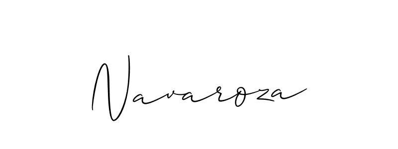 The best way (Allison_Script) to make a short signature is to pick only two or three words in your name. The name Navaroza include a total of six letters. For converting this name. Navaroza signature style 2 images and pictures png