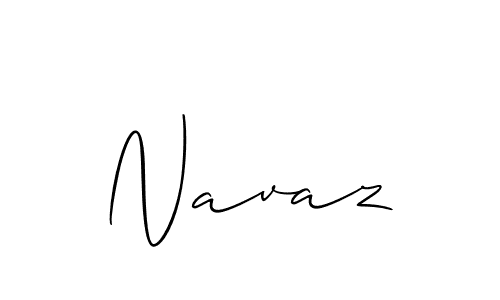 Use a signature maker to create a handwritten signature online. With this signature software, you can design (Allison_Script) your own signature for name Navaz. Navaz signature style 2 images and pictures png