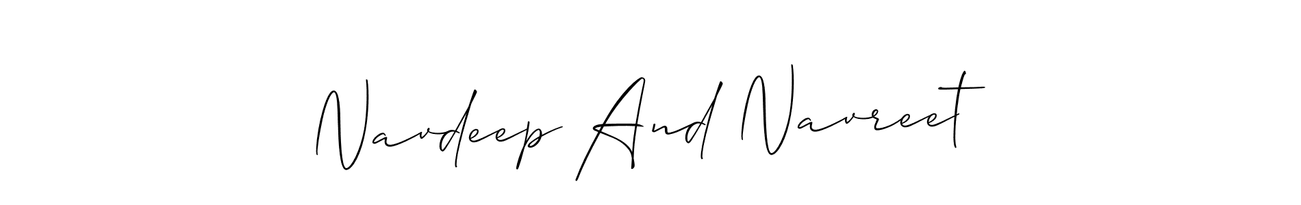 You can use this online signature creator to create a handwritten signature for the name Navdeep And Navreet. This is the best online autograph maker. Navdeep And Navreet signature style 2 images and pictures png