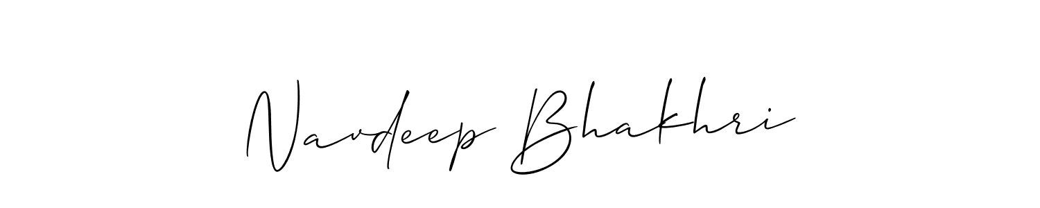 Use a signature maker to create a handwritten signature online. With this signature software, you can design (Allison_Script) your own signature for name Navdeep Bhakhri. Navdeep Bhakhri signature style 2 images and pictures png