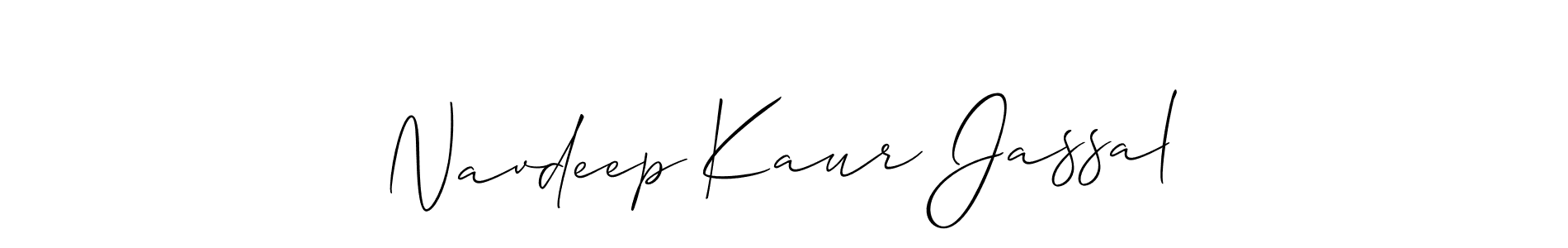 Make a beautiful signature design for name Navdeep Kaur Jassal. With this signature (Allison_Script) style, you can create a handwritten signature for free. Navdeep Kaur Jassal signature style 2 images and pictures png