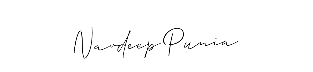 Navdeep Punia stylish signature style. Best Handwritten Sign (Allison_Script) for my name. Handwritten Signature Collection Ideas for my name Navdeep Punia. Navdeep Punia signature style 2 images and pictures png