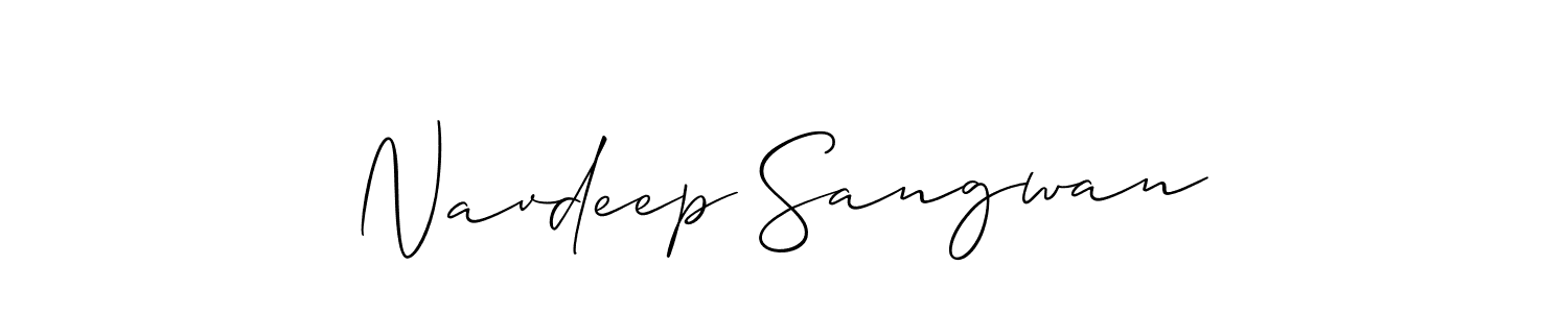 Use a signature maker to create a handwritten signature online. With this signature software, you can design (Allison_Script) your own signature for name Navdeep Sangwan. Navdeep Sangwan signature style 2 images and pictures png