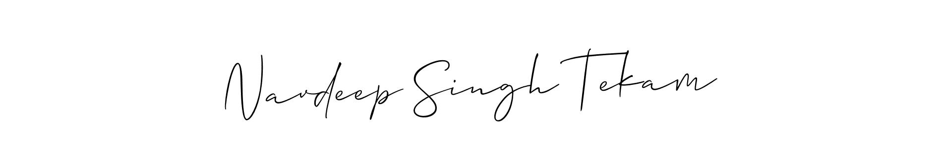 if you are searching for the best signature style for your name Navdeep Singh Tekam. so please give up your signature search. here we have designed multiple signature styles  using Allison_Script. Navdeep Singh Tekam signature style 2 images and pictures png