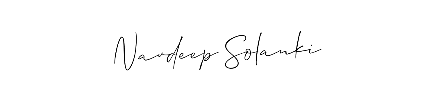 How to make Navdeep Solanki name signature. Use Allison_Script style for creating short signs online. This is the latest handwritten sign. Navdeep Solanki signature style 2 images and pictures png