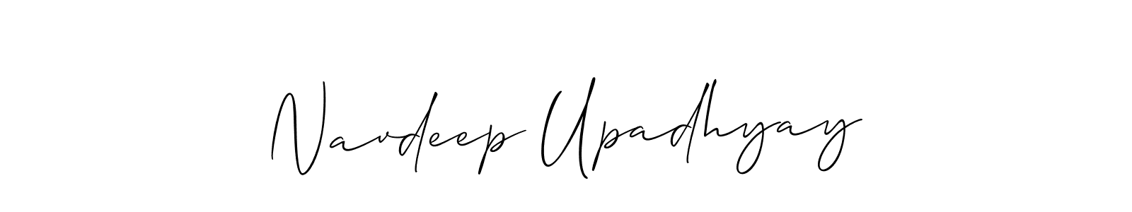 Also we have Navdeep Upadhyay name is the best signature style. Create professional handwritten signature collection using Allison_Script autograph style. Navdeep Upadhyay signature style 2 images and pictures png