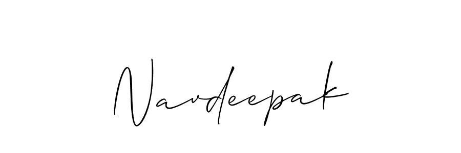 The best way (Allison_Script) to make a short signature is to pick only two or three words in your name. The name Navdeepak include a total of six letters. For converting this name. Navdeepak signature style 2 images and pictures png