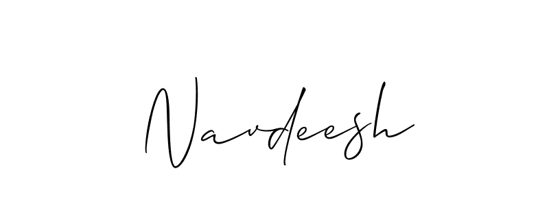 Create a beautiful signature design for name Navdeesh. With this signature (Allison_Script) fonts, you can make a handwritten signature for free. Navdeesh signature style 2 images and pictures png