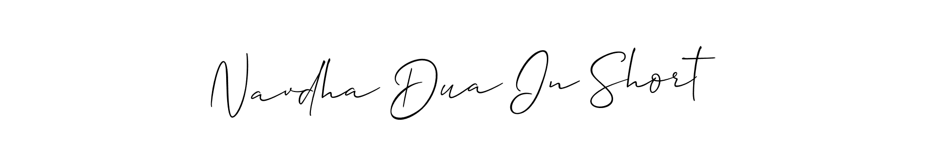 Make a beautiful signature design for name Navdha Dua In Short. With this signature (Allison_Script) style, you can create a handwritten signature for free. Navdha Dua In Short signature style 2 images and pictures png