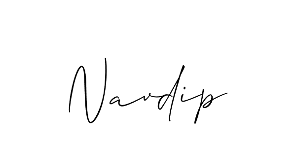 Make a beautiful signature design for name Navdip. With this signature (Allison_Script) style, you can create a handwritten signature for free. Navdip signature style 2 images and pictures png