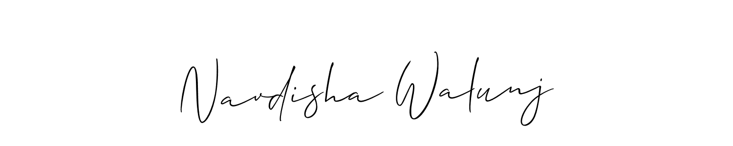 Also You can easily find your signature by using the search form. We will create Navdisha Walunj name handwritten signature images for you free of cost using Allison_Script sign style. Navdisha Walunj signature style 2 images and pictures png