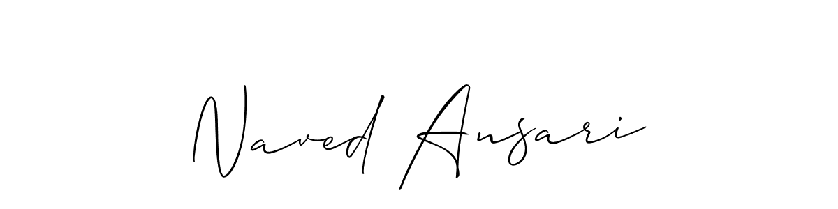 Use a signature maker to create a handwritten signature online. With this signature software, you can design (Allison_Script) your own signature for name Naved Ansari. Naved Ansari signature style 2 images and pictures png