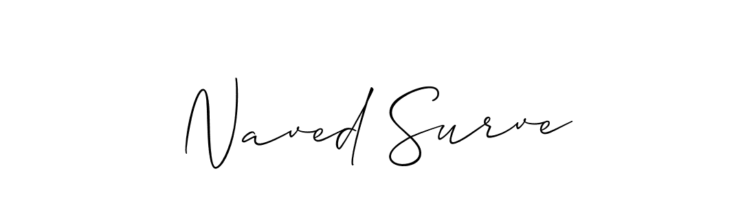 It looks lik you need a new signature style for name Naved Surve. Design unique handwritten (Allison_Script) signature with our free signature maker in just a few clicks. Naved Surve signature style 2 images and pictures png