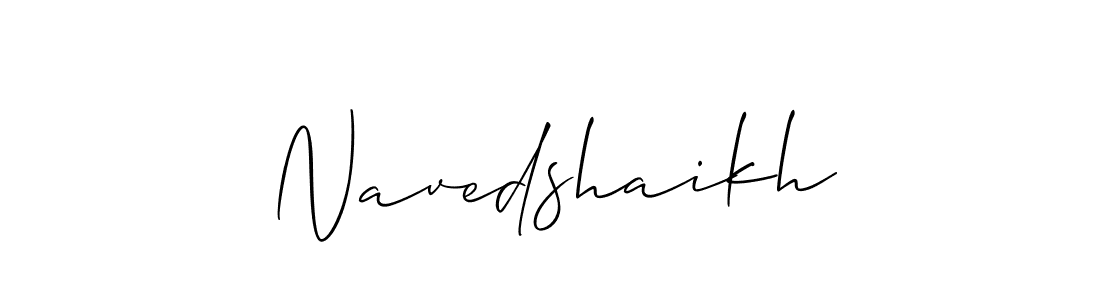 The best way (Allison_Script) to make a short signature is to pick only two or three words in your name. The name Navedshaikh include a total of six letters. For converting this name. Navedshaikh signature style 2 images and pictures png