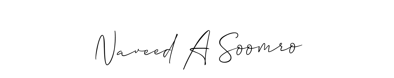 if you are searching for the best signature style for your name Naveed A Soomro. so please give up your signature search. here we have designed multiple signature styles  using Allison_Script. Naveed A Soomro signature style 2 images and pictures png