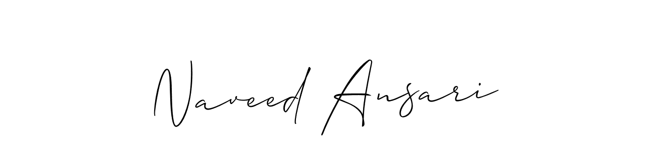 Make a beautiful signature design for name Naveed Ansari. With this signature (Allison_Script) style, you can create a handwritten signature for free. Naveed Ansari signature style 2 images and pictures png