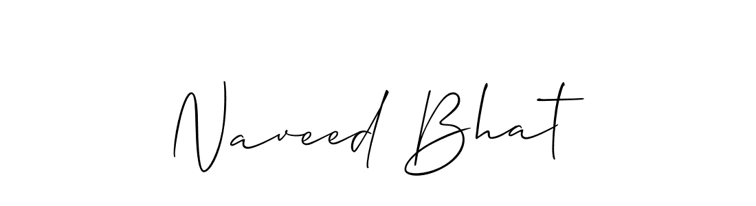 Make a beautiful signature design for name Naveed Bhat. With this signature (Allison_Script) style, you can create a handwritten signature for free. Naveed Bhat signature style 2 images and pictures png
