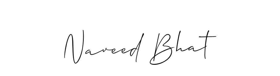 Create a beautiful signature design for name Naveed Bhat. With this signature (Allison_Script) fonts, you can make a handwritten signature for free. Naveed Bhat signature style 2 images and pictures png