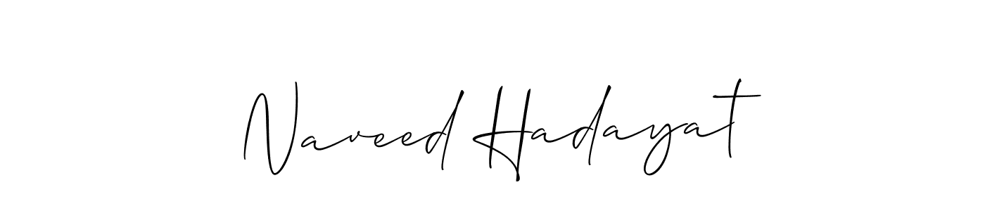 Also we have Naveed Hadayat name is the best signature style. Create professional handwritten signature collection using Allison_Script autograph style. Naveed Hadayat signature style 2 images and pictures png