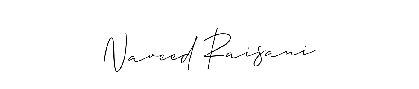 Naveed Raisani stylish signature style. Best Handwritten Sign (Allison_Script) for my name. Handwritten Signature Collection Ideas for my name Naveed Raisani. Naveed Raisani signature style 2 images and pictures png