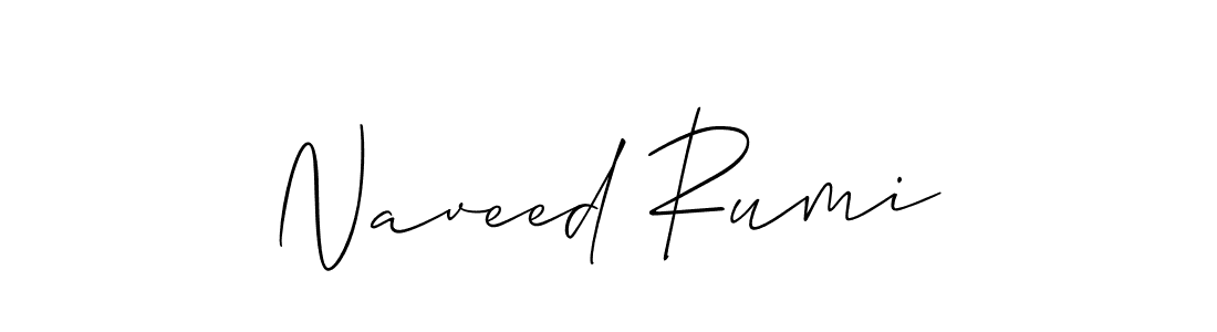 How to make Naveed Rumi signature? Allison_Script is a professional autograph style. Create handwritten signature for Naveed Rumi name. Naveed Rumi signature style 2 images and pictures png