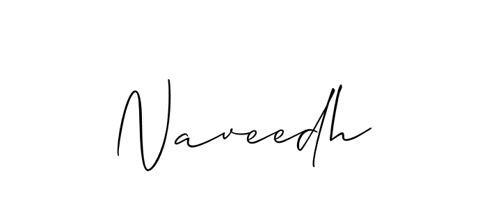 Use a signature maker to create a handwritten signature online. With this signature software, you can design (Allison_Script) your own signature for name Naveedh. Naveedh signature style 2 images and pictures png