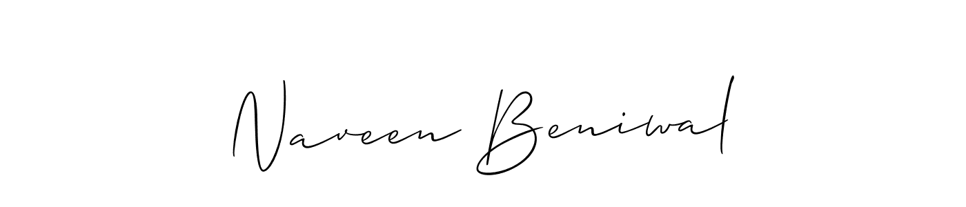 Allison_Script is a professional signature style that is perfect for those who want to add a touch of class to their signature. It is also a great choice for those who want to make their signature more unique. Get Naveen Beniwal name to fancy signature for free. Naveen Beniwal signature style 2 images and pictures png