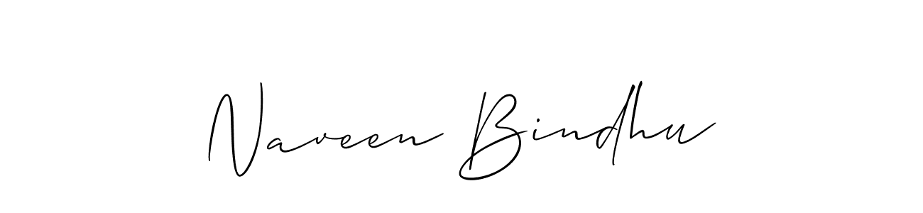 Create a beautiful signature design for name Naveen Bindhu. With this signature (Allison_Script) fonts, you can make a handwritten signature for free. Naveen Bindhu signature style 2 images and pictures png