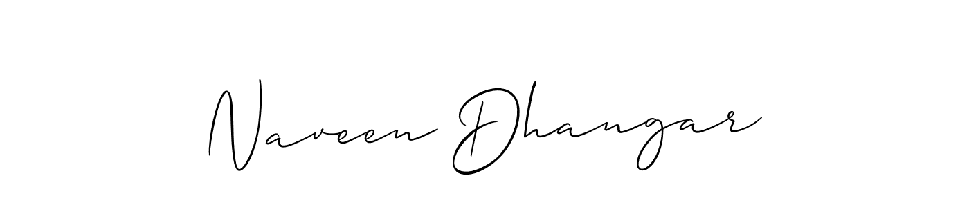 How to make Naveen Dhangar name signature. Use Allison_Script style for creating short signs online. This is the latest handwritten sign. Naveen Dhangar signature style 2 images and pictures png