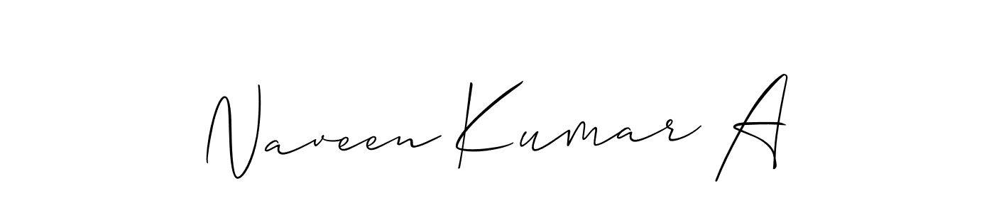 Also we have Naveen Kumar A name is the best signature style. Create professional handwritten signature collection using Allison_Script autograph style. Naveen Kumar A signature style 2 images and pictures png