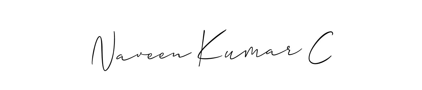 Allison_Script is a professional signature style that is perfect for those who want to add a touch of class to their signature. It is also a great choice for those who want to make their signature more unique. Get Naveen Kumar C name to fancy signature for free. Naveen Kumar C signature style 2 images and pictures png