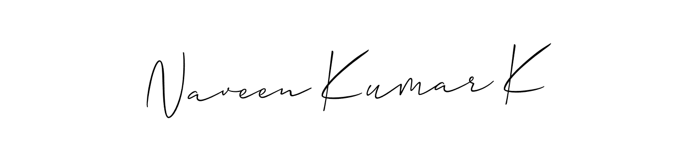 Also You can easily find your signature by using the search form. We will create Naveen Kumar K name handwritten signature images for you free of cost using Allison_Script sign style. Naveen Kumar K signature style 2 images and pictures png