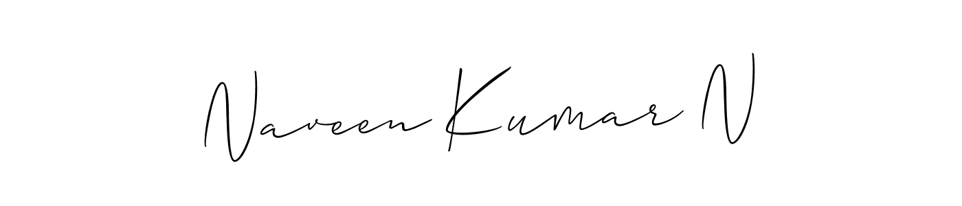 Make a short Naveen Kumar N signature style. Manage your documents anywhere anytime using Allison_Script. Create and add eSignatures, submit forms, share and send files easily. Naveen Kumar N signature style 2 images and pictures png