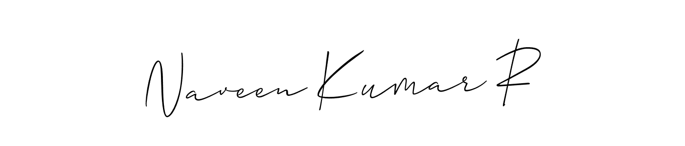 How to make Naveen Kumar R name signature. Use Allison_Script style for creating short signs online. This is the latest handwritten sign. Naveen Kumar R signature style 2 images and pictures png
