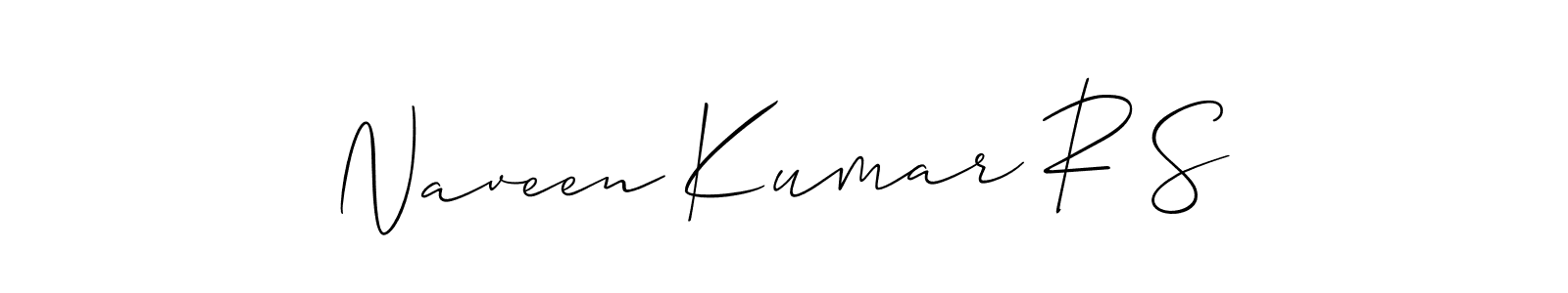 Also You can easily find your signature by using the search form. We will create Naveen Kumar R S name handwritten signature images for you free of cost using Allison_Script sign style. Naveen Kumar R S signature style 2 images and pictures png